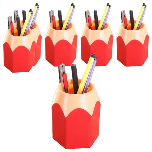 세컨드베스트 펜네스트 펜홀더 8.5 x 6.5 x 10.5 cm, 레드, 6개
