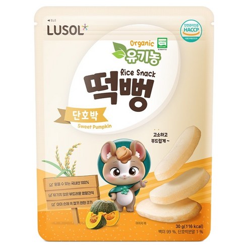 루솔 유기농 떡뻥, 단호박, 30g, 1개
