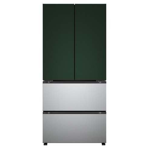 LG전자 디오스 오브제컬렉션 김치톡톡 Fit Max 4도어 480L 스탠드형 김치냉장고 방문설치, 그린 + 실버, Z484SGS123S
