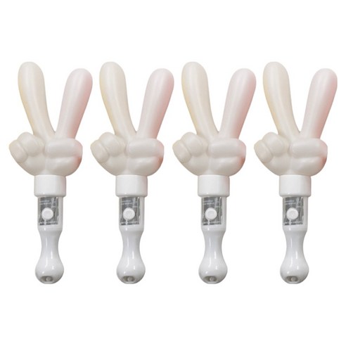 파티공구 LED 손가락브이 응원봉, 화이트, 4개