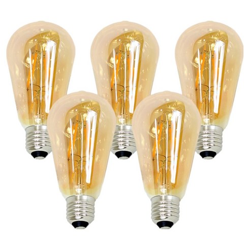 Ledison LED 에디슨 전구 ST64 4W 2200K, 전구색, 5개