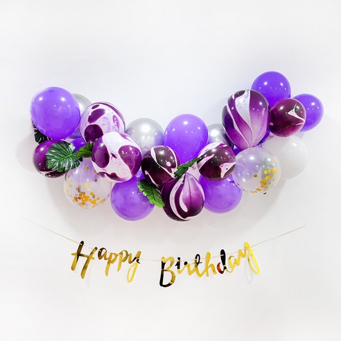 파티공구 구름 생일 가랜드 풍선 세트, 퍼플톤, 1세트