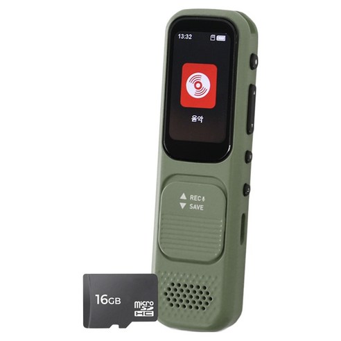 아이리버 스피커 음성녹음 구간반복 재생속도조절 마이크로SD 블루투스 MP3플레이어 16GB, 그린, T80