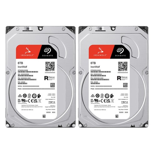 씨게이트 IronWolf NAS HDD 패키지 2p, ST6000VN006, 6TB