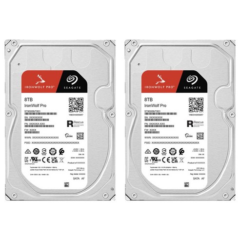 씨게이트 IronWolf PRO NAS용 HDD 2p, ST8000NT001, 8TB