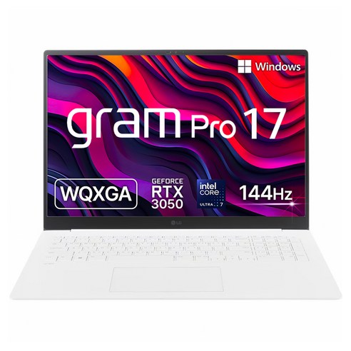 LG전자 2024 그램 프로 17 코어 Ultra7 지포스 RTX 3050 방문설치, 에센스화이트, 512GB, 32GB, WIN11 Home, 17Z90SP-ED7HK