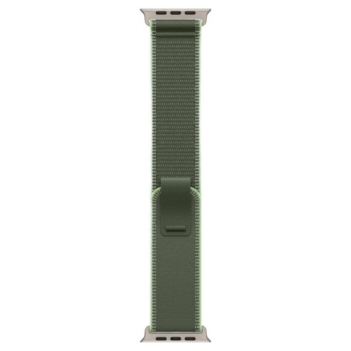Apple 정품 애플워치 트레일 루프, 그린 / 내추럴 티타늄, 49mm, S/M, 1개
