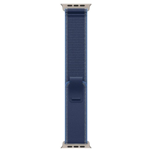 Apple 정품 2025 애플워치 트레일 루프, 블루/내추럴 티타늄, 1개, 49mm, S/M