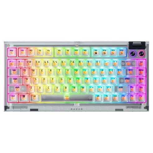 레이저 BlackWidow V4 75 Edition 유선 텐키리스 키보드, Phantom White, RZ03-0500, 오렌지축