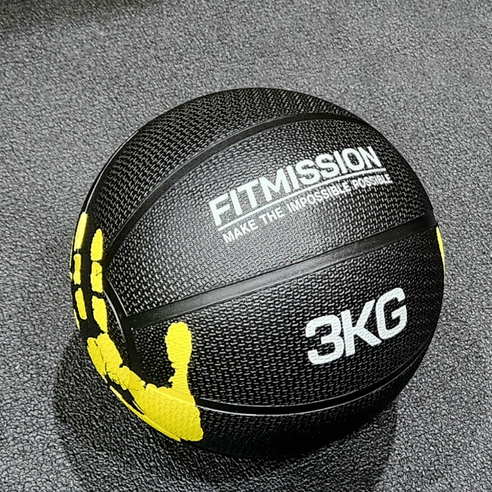 피트미션 메디신볼, 1개, 3kg, 블랙