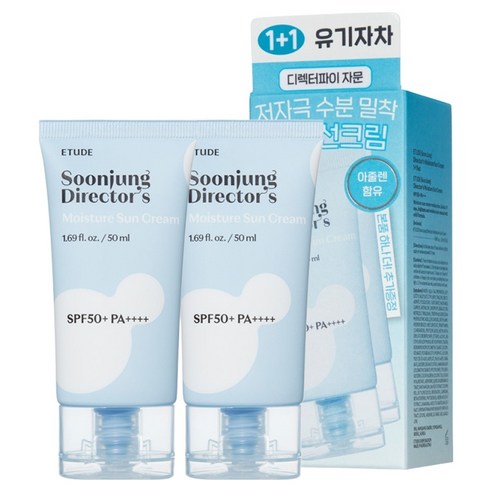 에뛰드 순정 디렉터 수분 선크림 SPF50+ PA++++ 1+1, 100ml, 1개