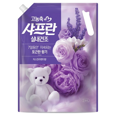 샤프란 고농축 섬유유연제 자스민라벤더 리필, 2.6L, 1개입, 1개