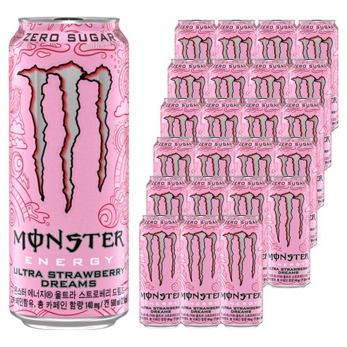 몬스터에너지 드링크 울트라 스트로베리 드림즈, 500ml, 24개