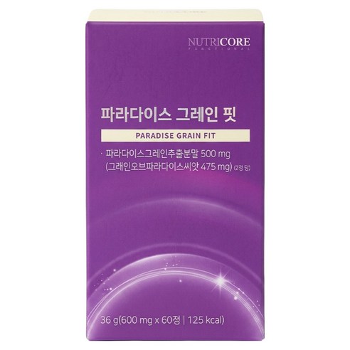 뉴트리코어 파라다이스 그레인 핏 36g, 60정, 1개