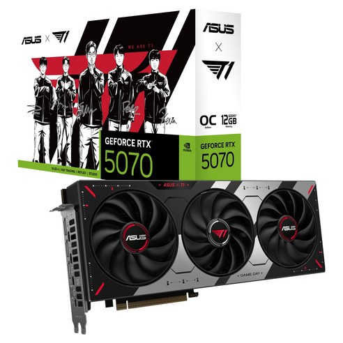 에이수스 T1 지포스 RTX 5070 GDDR7 OC Edition 인텍앤컴퍼니 12GB 그래픽카드, T1-RTX5070-O12G-GAMING