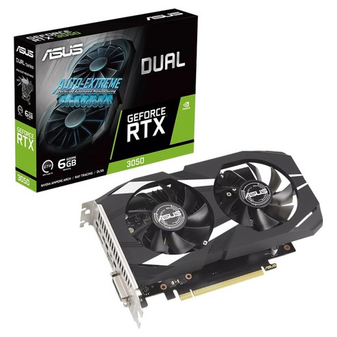 에이수스 DUAL 지포스 RTX 3050 D6 6GB 그래픽카드 인텍앤컴퍼니, DUAL-RTX3050-6G