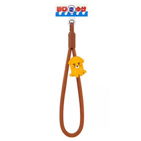 카카오프렌즈 춘수산 폰 스트랩 오징어 라이언, 혼합색상, 1개