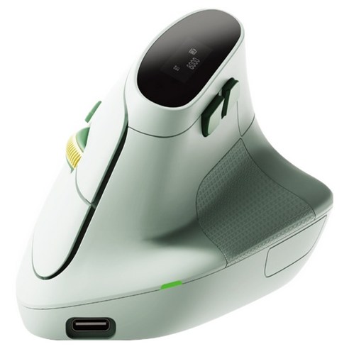 한성컴퓨터 OfficeMaster 3모드 경량 저소음 버티컬마우스, 말차크림, VM350