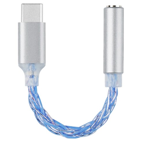 제이캘리 싱글칩 CX31993 C타입 커넥터 초소형 포터블 꼬다리 DAC / AMP 3.5mm, Silver Blue, 1개, JM6