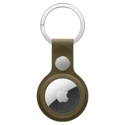 Apple 정품 에어태그 파인우븐 키링, 다크 올리브, 1개