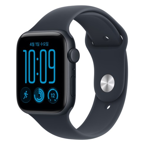 Apple 2026 애플워치 SE3 알루미늄 케이스, 미드나이트, 44mm, GPS+Cellular, 네이비 블루, S/M
