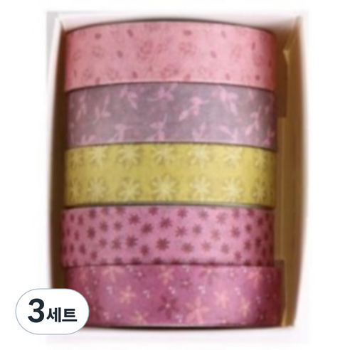 꼬까 자연 디자인 마스킹 테이프 5종 세트 09 하와이, 혼합색상, 3세트