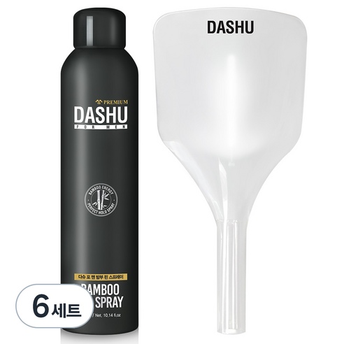 다슈 포 맨 프리미엄 밤부 핀 헤어스프레이+ 페이스 커버, 6세트, 300ml