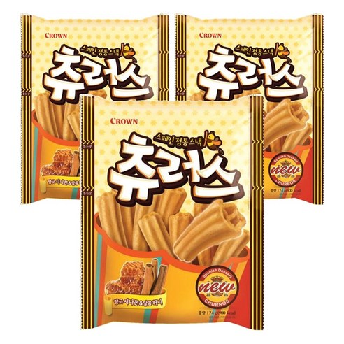 크라운 스페인 정통스낵 츄러스, 174g, 3개