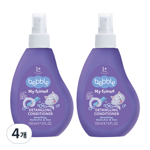 베블 마이프렌드 디탱글링 스프레이 컨디셔너 유아샴푸, 150ml, 4개