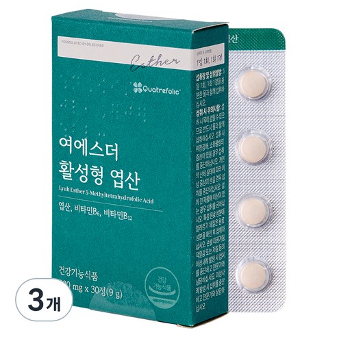 에스더포뮬러 여에스더 활성형 엽산 9g, 30정, 3개