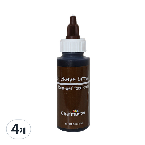 셰프마스터 리쿠아젤 식용색소 버크아이브라운, 65g, 4개