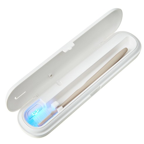 코멧 국내생산 건전지&USB-C타입 UV-C LED 휴대용 칫솔 살균기, BS-202w, 화이트