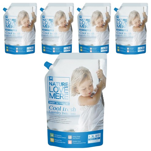 네이쳐러브메레 쿨프레쉬 유아 세제, 5개, 1.3L