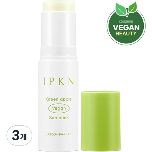 입큰 그린애플 비건 선스틱 SPF50+ PA++++, 10g, 3개