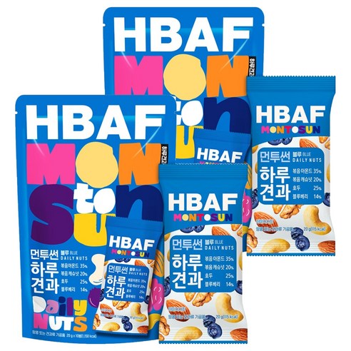 HBAF 바프 먼투썬 하루견과 블루, 200g, 2개
