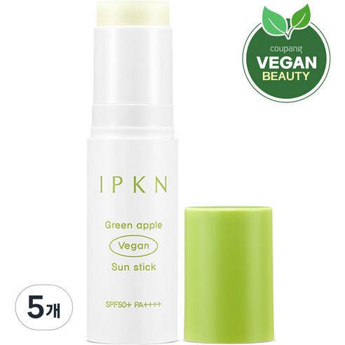 입큰 그린애플 비건 선스틱 SPF50+ PA++++, 10g, 5개