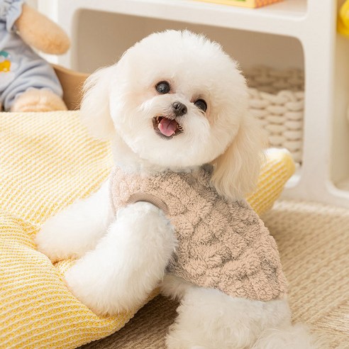 파스텔펫 반려동물 파스텔 보들 티셔츠, 베이지, 1개