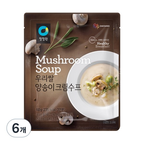 청정원 우리쌀 양송이크림수프, 60g, 1개