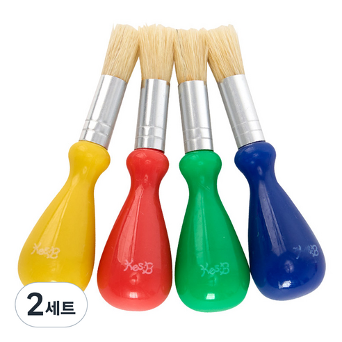 캐스비 아트스쿨 물방울 유아붓 4종, 혼합색상, 2세트