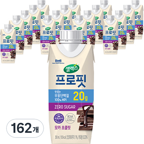 셀렉스 프로핏 우유단백질 모카 초콜릿, 250ml, 162개