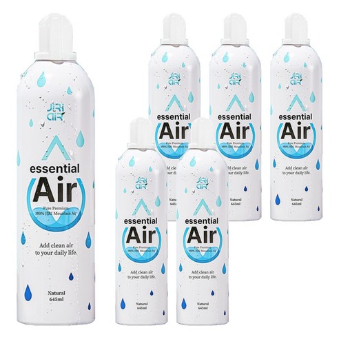 지리에어 프리미엄 대용량 에센셜 청정 에어 산소캔 645ml, 6개
