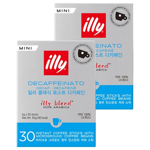 일리 클래식 로스트 디카페인 미니 1g, 30개입, 2개