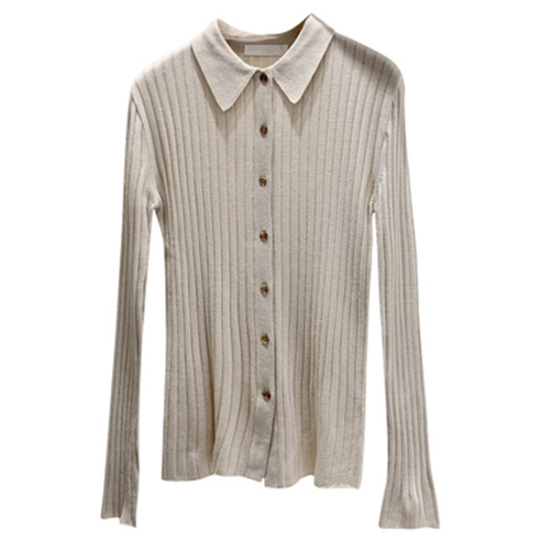 르네제이 여성용 Button Collar Knit