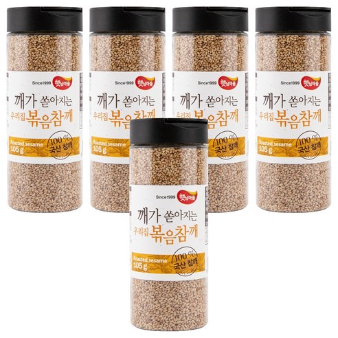 햇님마을 국산 100% 깨가 쏟아지는 우리집 볶음참깨, 105g, 5개
