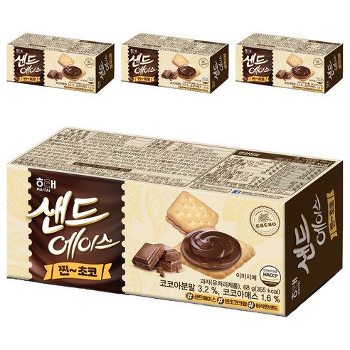 샌드에이스 찐초코 과자쿠키, 68g, 4개