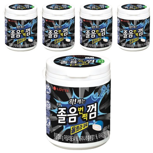 롯데웰푸드 확 깨는 졸음번쩍껌 울트라 파워, 80g, 5개