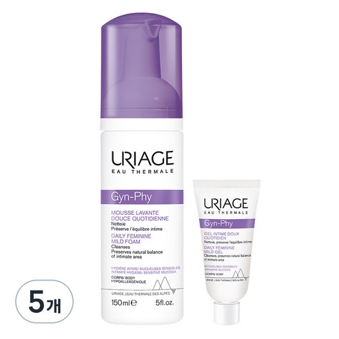 유리아쥬 진피 마일드 폼 + 마일드 젤 3ml 여성청결제, 5개, 150ml