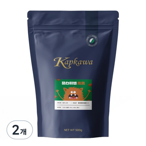 캅카와 몬스터빈 초코 원두커피, 에스프레소, 500g, 2개