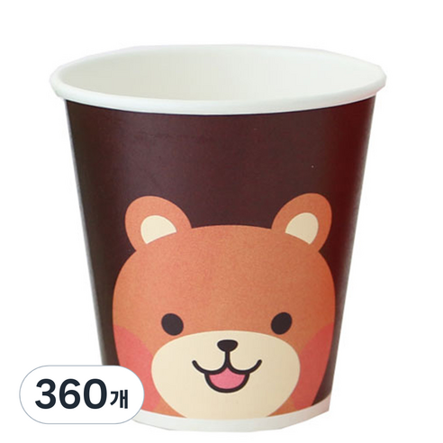 황씨네도시락 캐릭터 일회용종이컵 곰, 360개