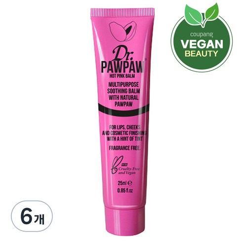 닥터포포 틴티드 컬러 멀티밤 25ml, 핫핑크, 6개